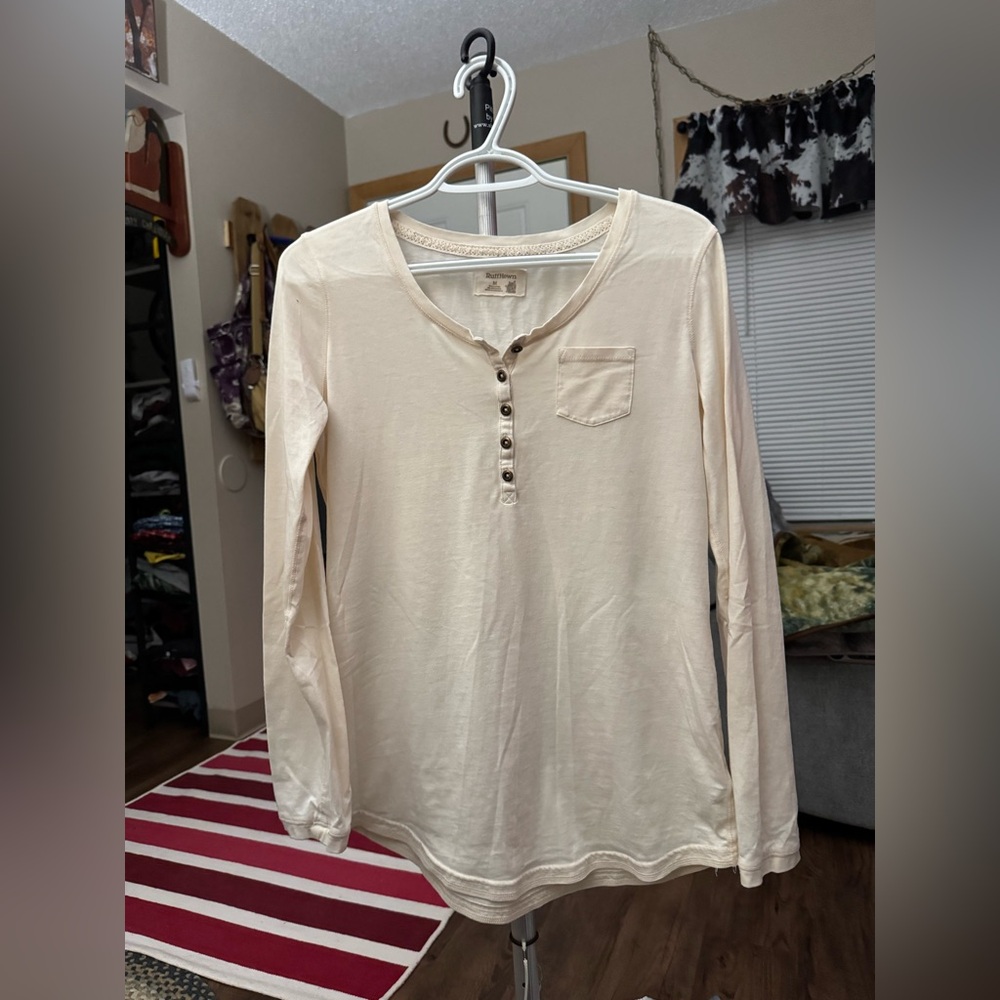 Ruff Hewn Cream Long Sleeve Tee